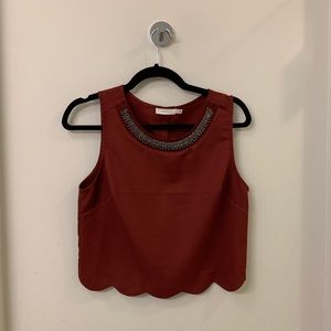 Red crop top